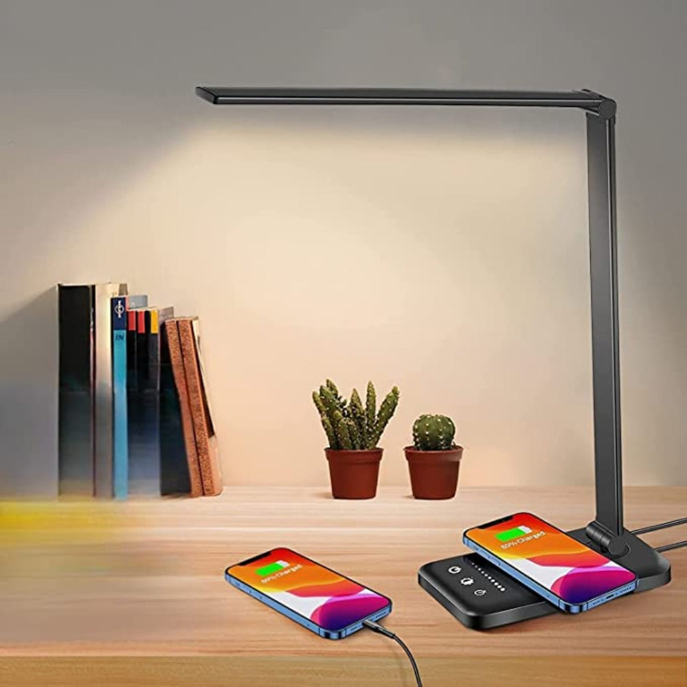 Moderne Verstellbare LED-Schreibtischlampe mit USB-Ladeanschluss - BrightEase