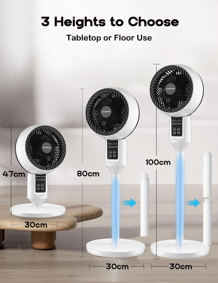 Verstellbarer Standventilator mit 3D-Oszillation – Aerion