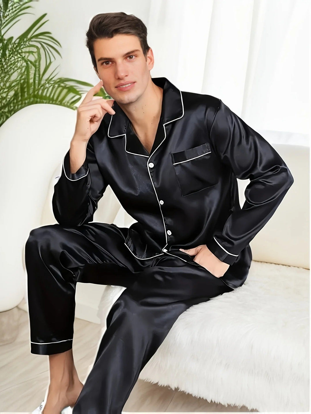Weicher Satin-Herrenpyjama - Adrian