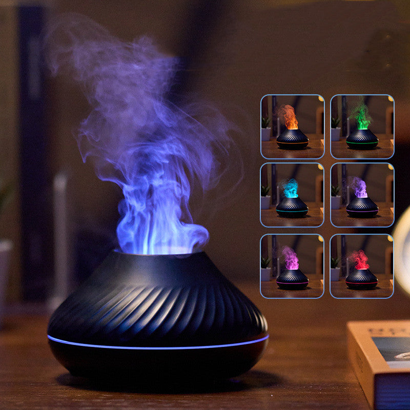 Flammen-Aroma-Diffuser mit 7 Lichtfarben, 130 ml und 8 Stunden Laufzeit