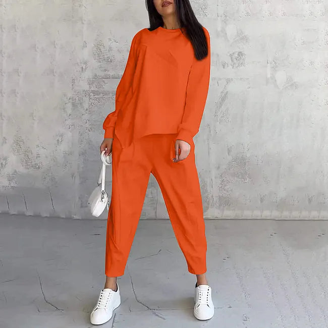 Zweiteiliges Set: Lässiges Langarm-Sweatshirt und Jogginghose