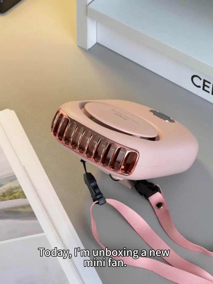 USB-Wiederaufladbarer Mini-Halsventilator – Leicht mit Verstellbaren Geschwindigkeiten