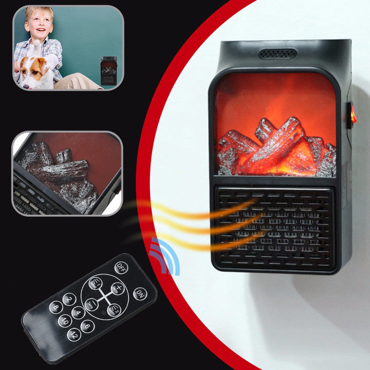 Mini-Heizer mit Flammeneffekt, 500 W und 3 Stufen