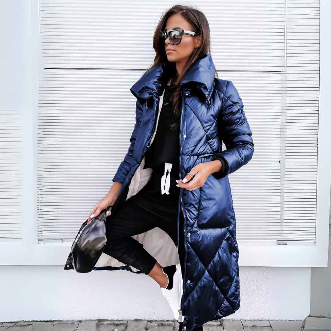 Elora Lange winterjacke mit Daunenfüllung für Frauen - Winddicht & wasserabweisend