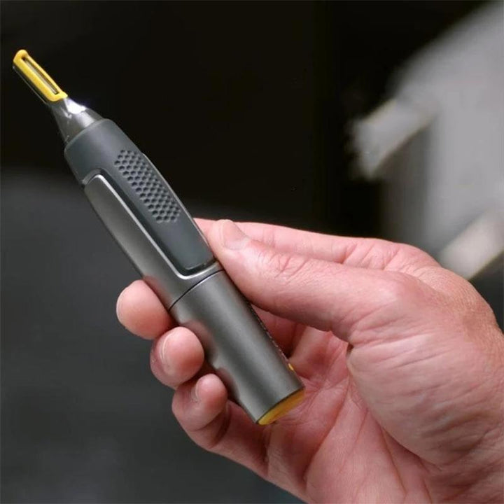 Professioneller Ultra-schmaler Präzisionstrimmer | Klingen aus Edelstahl-Titan | Integrierte LED-Leuchte | Mikro-Oszillationstechnologie | Für Nase, Ohren und Konturen