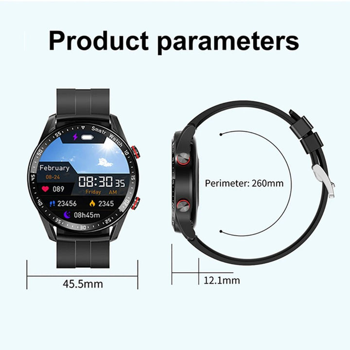 Wasserdichte Smartwatch mit EKG & Herzfrequenz und Bluetooth-Telefonie – Virex