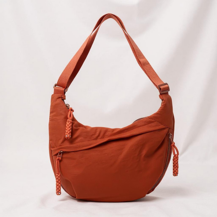 orange Halbmond-Schultertasche