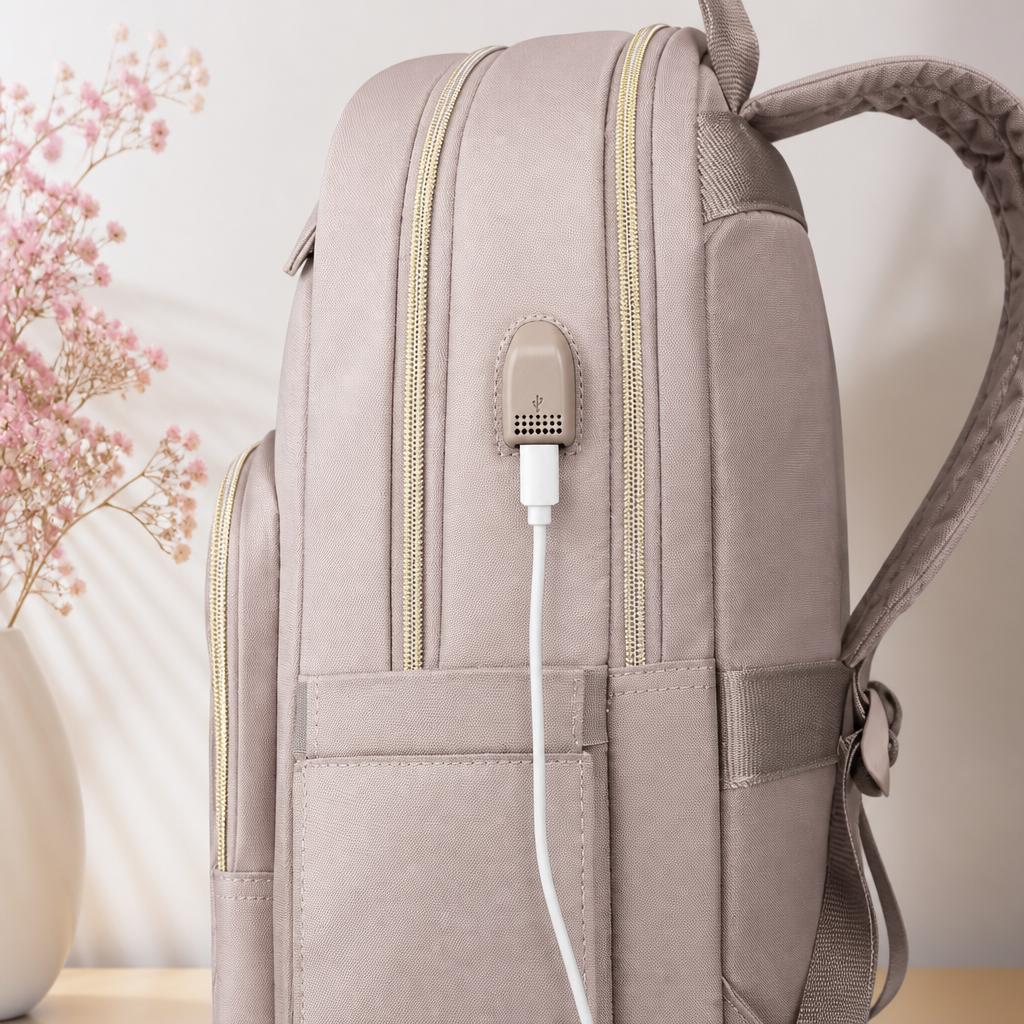 Stilvoller Tech-Rucksack für Damen – USB & 15,6" – Carriro