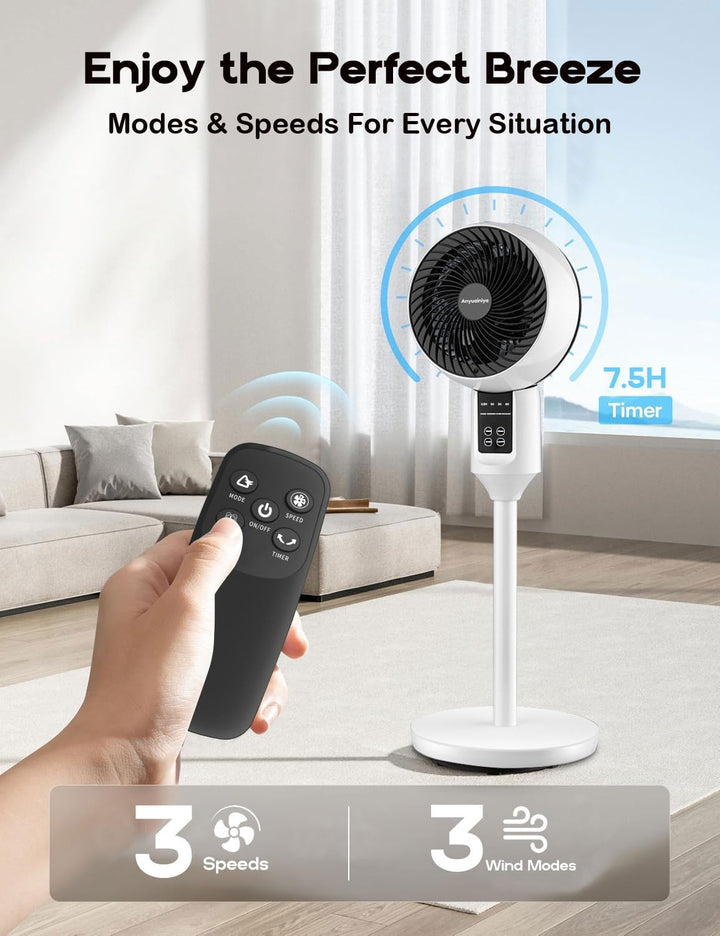 Verstellbarer Standventilator mit 3D-Oszillation – Aerion