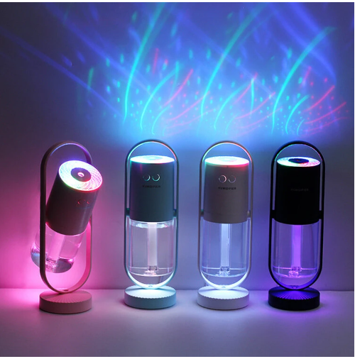 USB-Luftbefeuchter mit Projektionslicht, leise und fürs Auto geeignet