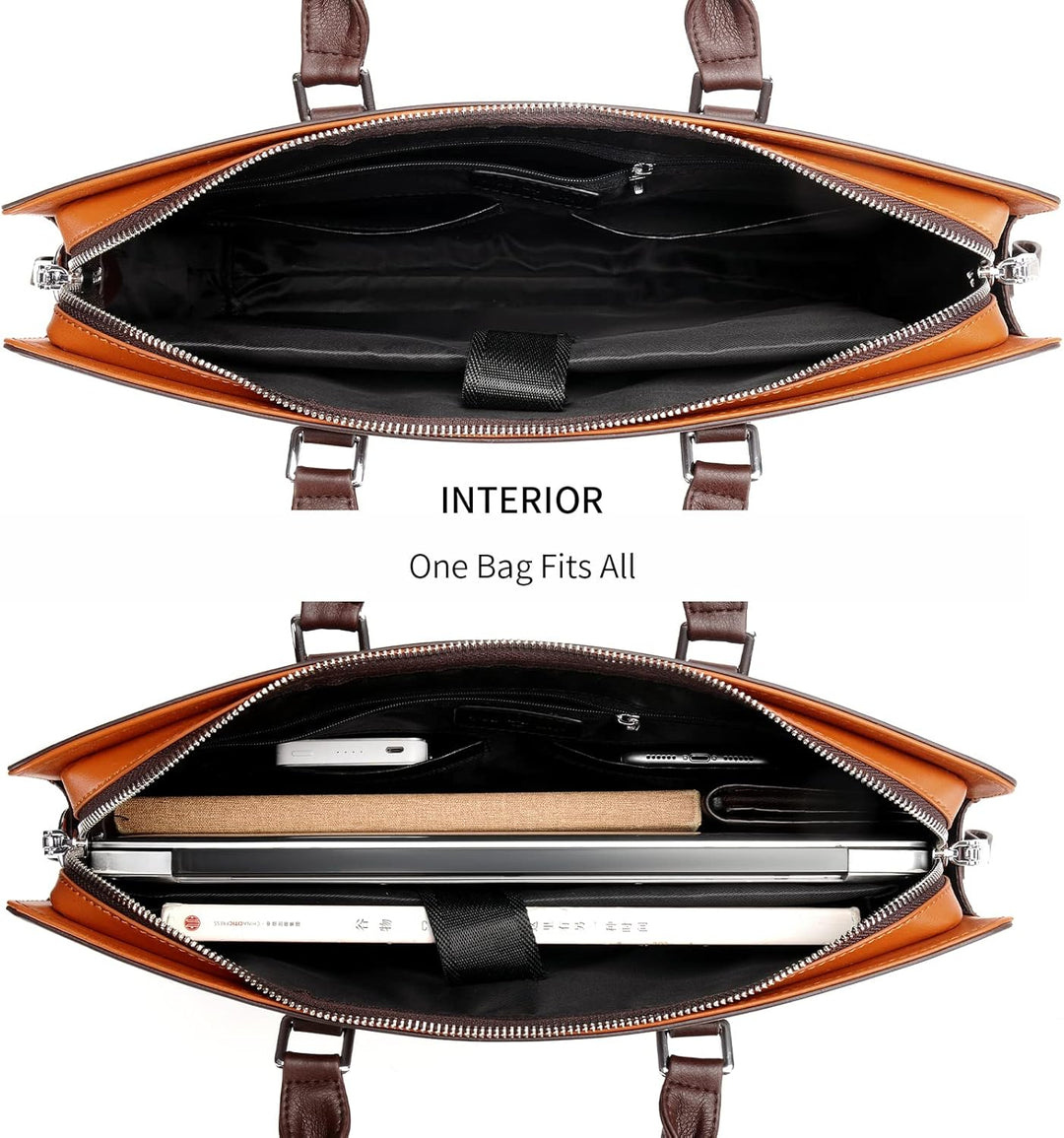 Business-Laptoptasche aus Echtleder mit mehreren Fächern für Profis