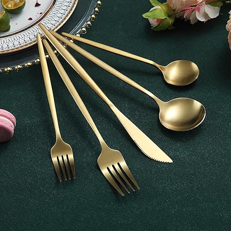 Luxus-Besteckset aus Edelstahl – Design in Gold | 24 Teile / 48 Teile