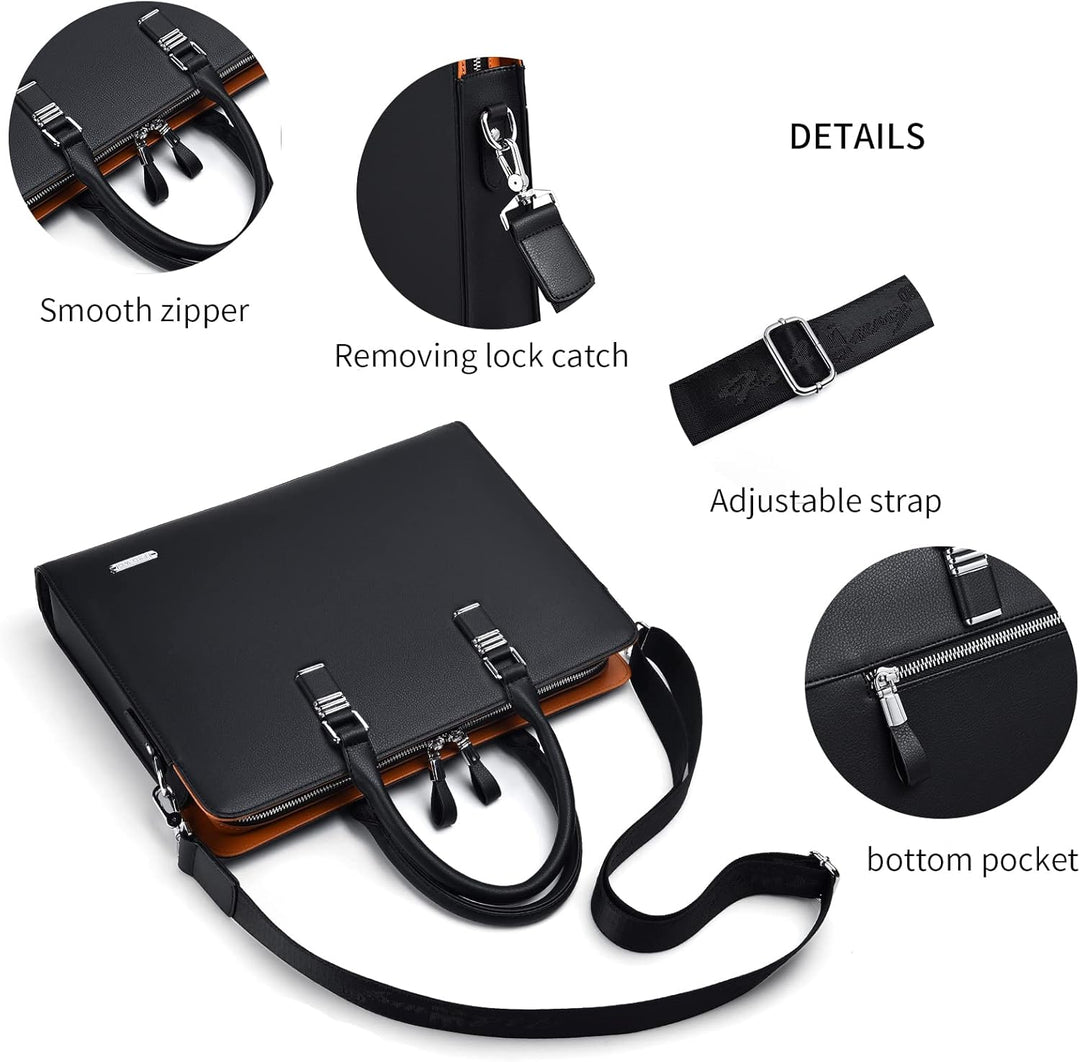 Business-Laptoptasche aus Echtleder mit mehreren Fächern für Profis