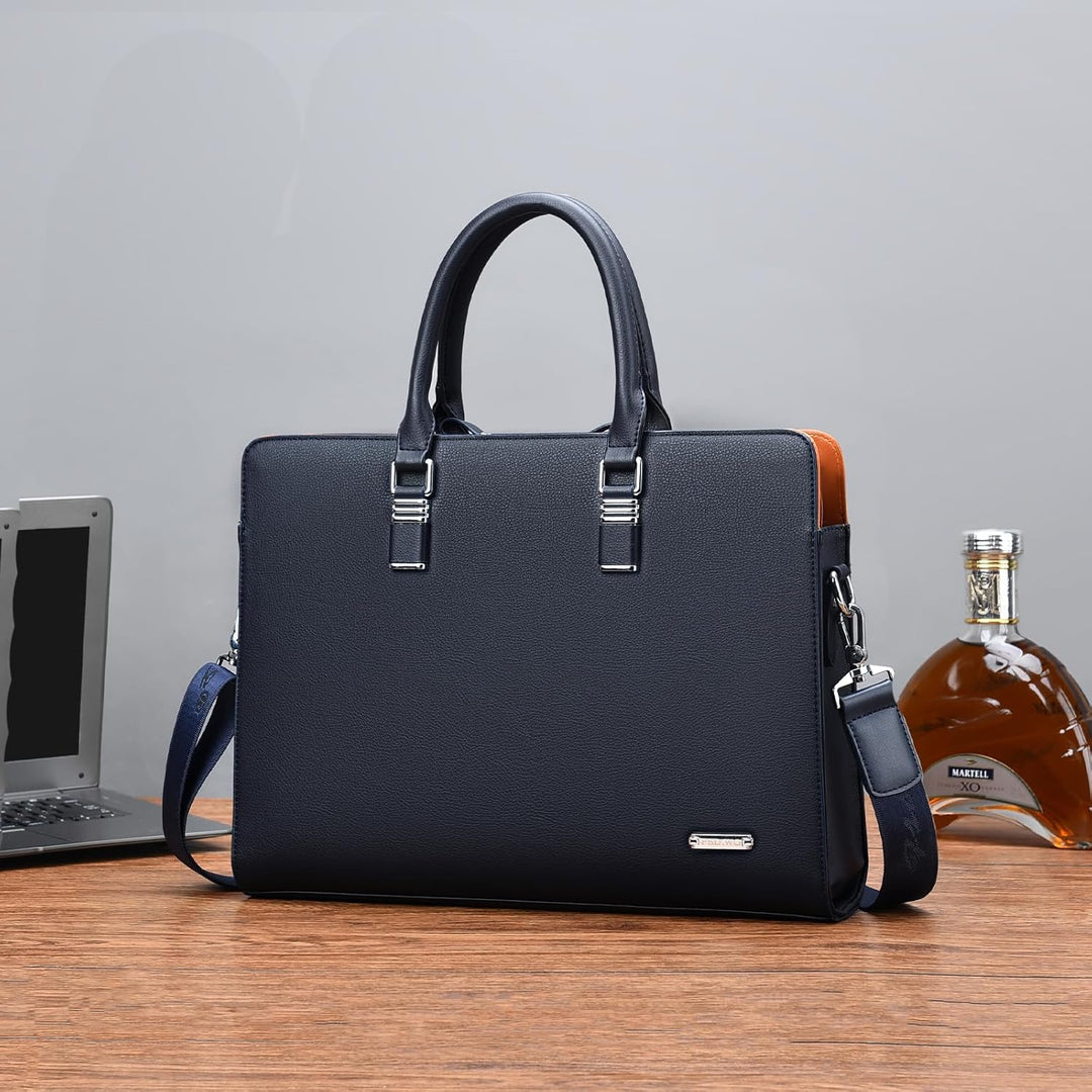 Business-Laptoptasche aus Echtleder mit mehreren Fächern für Profis