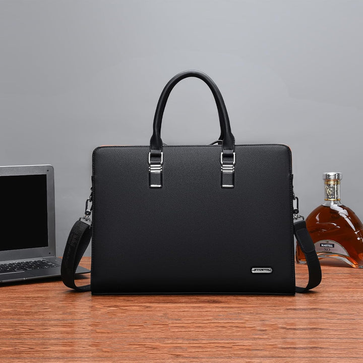Business-Laptoptasche aus Echtleder mit mehreren Fächern für Profis