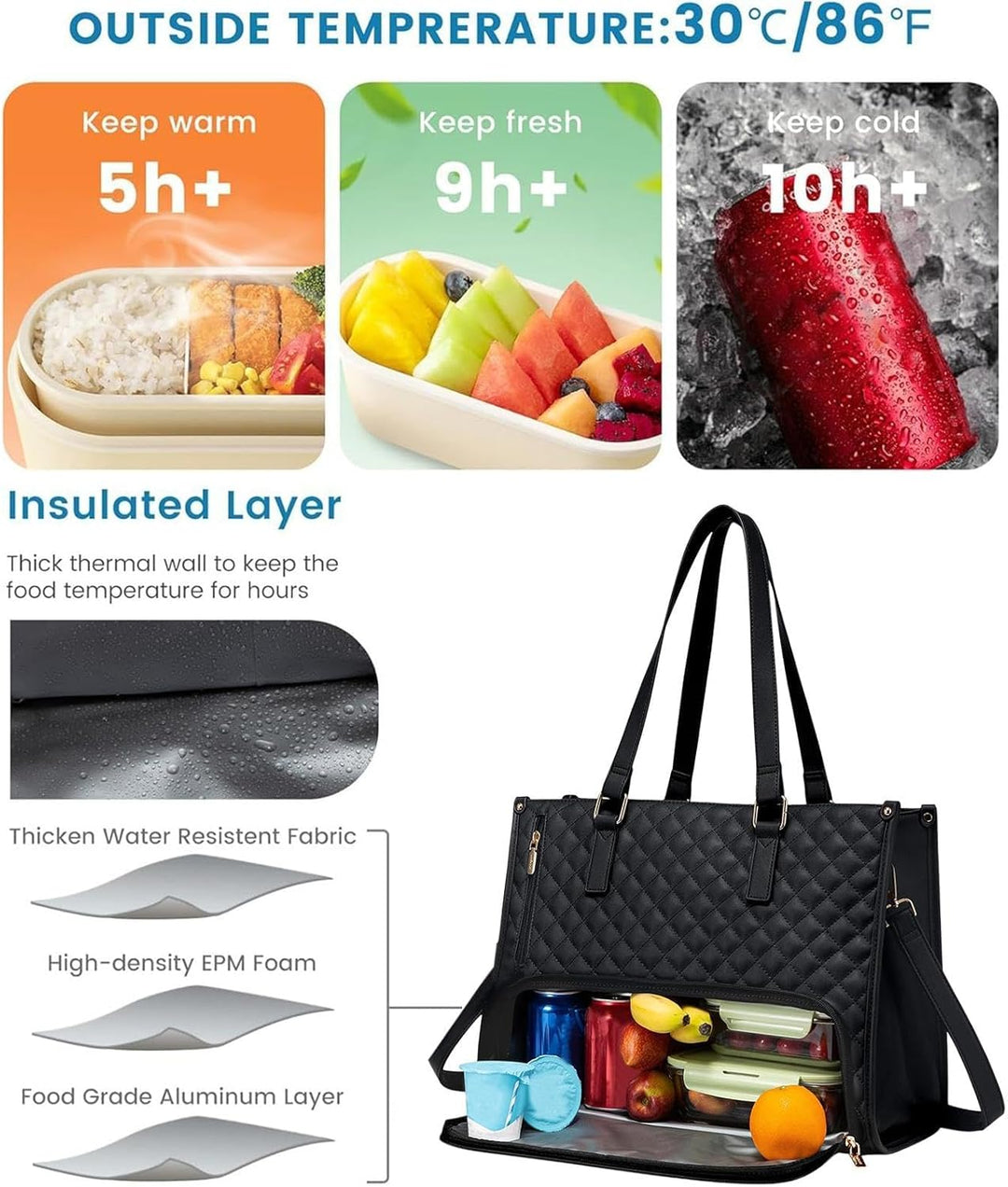 2-in-1 Isolierte Lunch- und Laptoptasche für Arbeit und Reisen