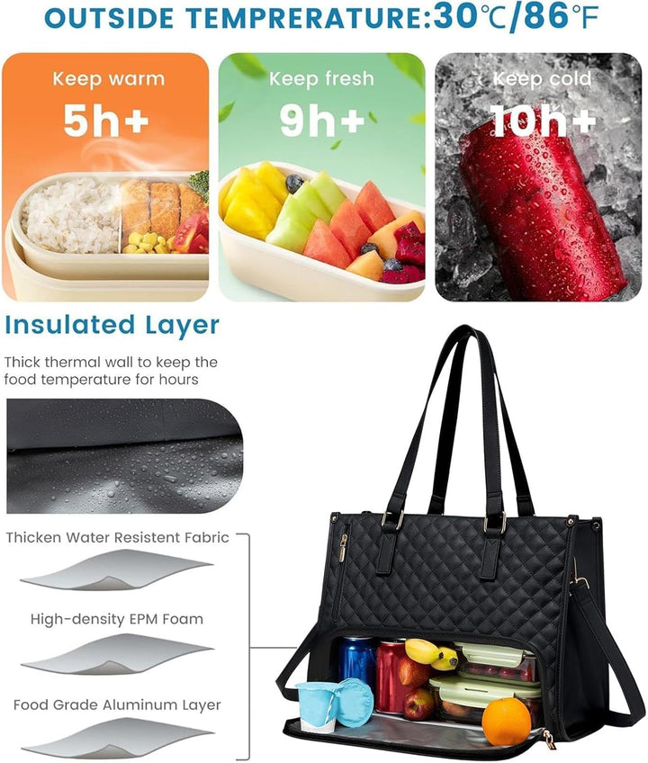 2-in-1 Isolierte Lunch- und Laptoptasche für Arbeit und Reisen