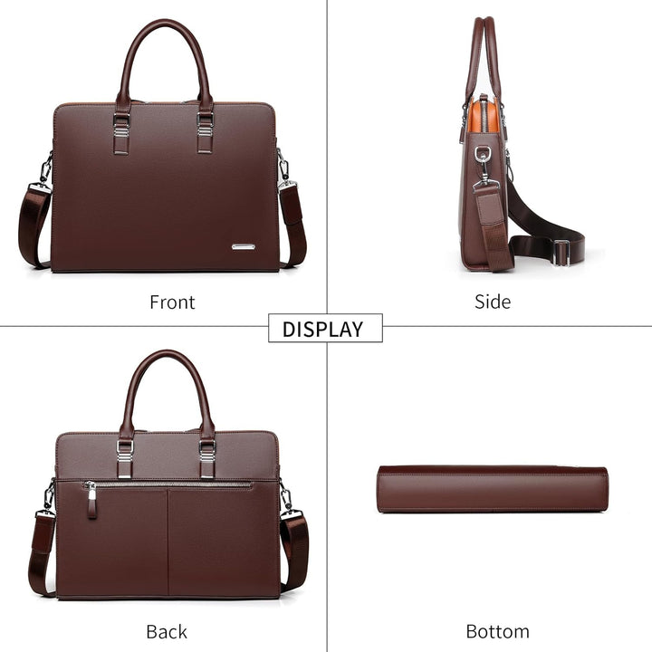 Business-Laptoptasche aus Echtleder mit mehreren Fächern für Profis