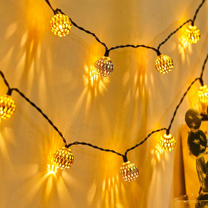 Wasserabweisende Solar-Lichterkette im marokkanischen Stil