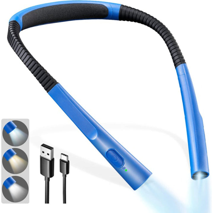 LED-Nackenleseleuchte, Leselicht fürs Bett, 3 Farben, 6 Helligkeitsstufen, flexibler Arm, wiederaufladbar, langlebig, perfekt zum Lesen, Stricken, Campen, Reparieren