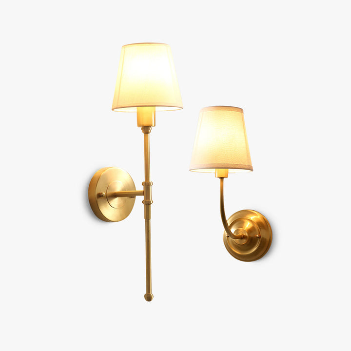 Vintage Wandleuchte Silva Landerne, 5 Stile, Metall/Stoff, Gold, Schlafzimmer