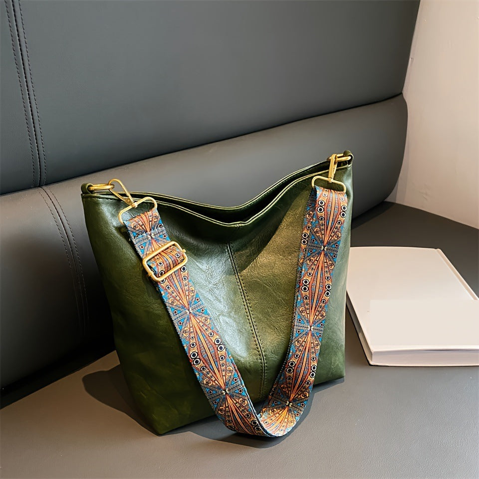 Lederhandtasche mit großem Fassungsvermögen für Damen