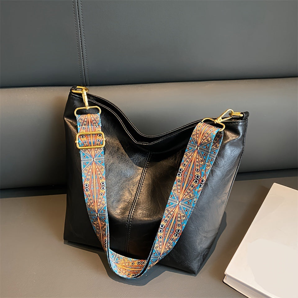 Lederhandtasche mit großem Fassungsvermögen für Damen