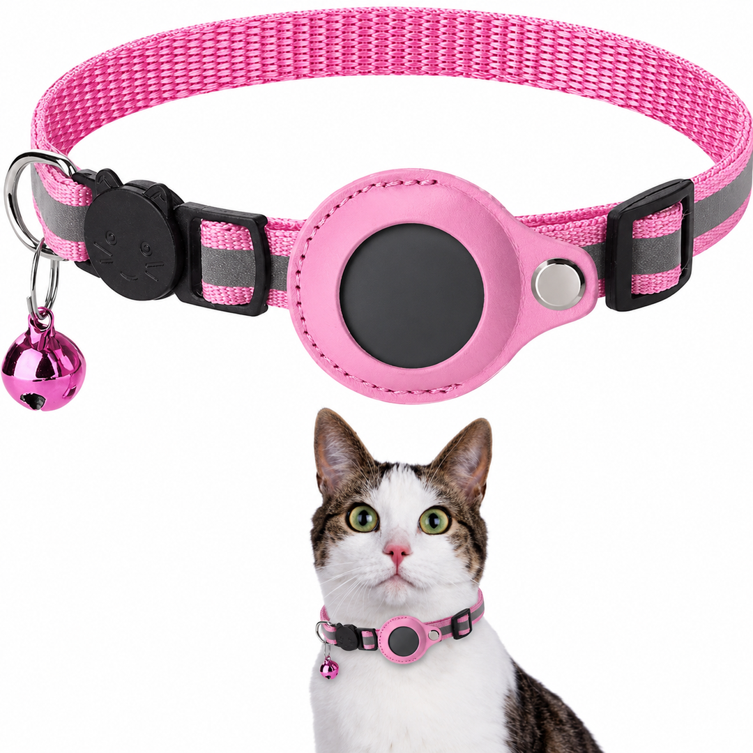Katzenhalsband mit GPS und Reflexstreifen, Verstellbar