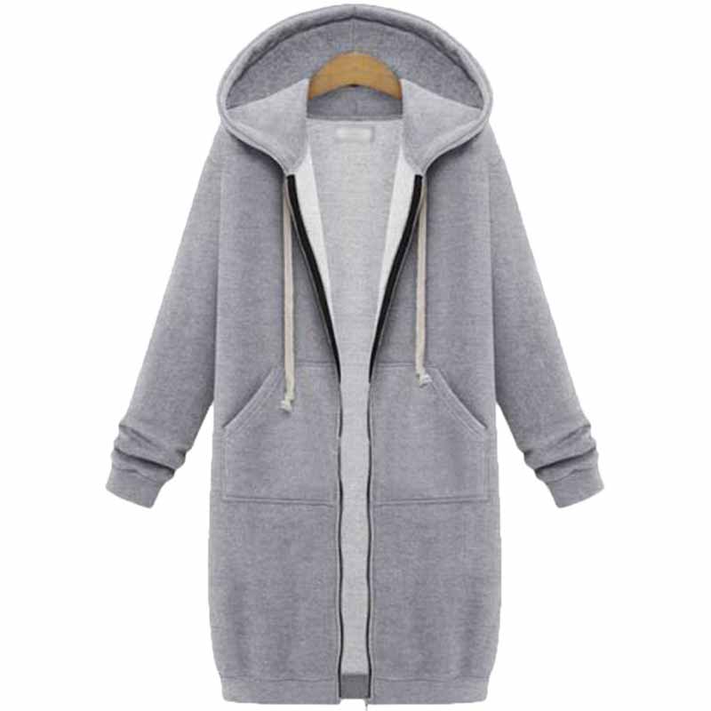 Lässige lange Damen-Strickjacke - CozyZip