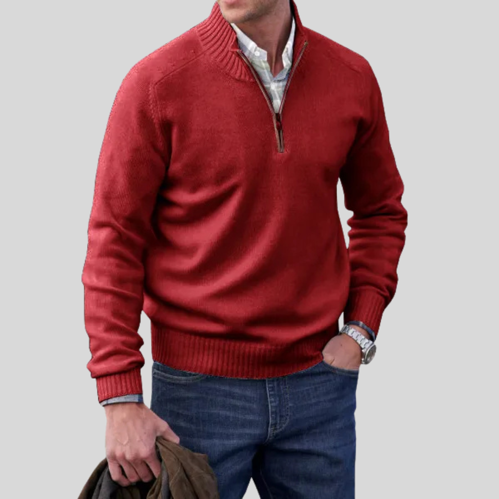 Herren-Pullover mit Reißverschluss vorne