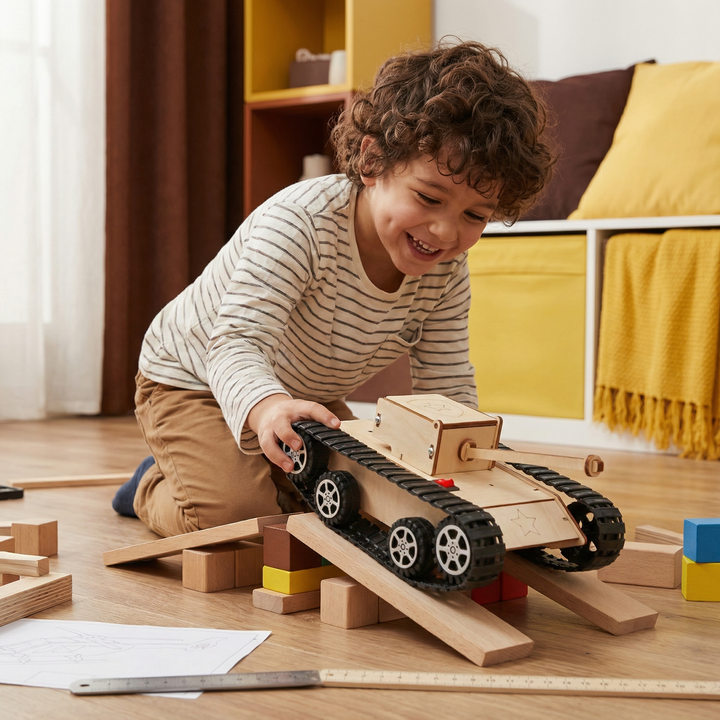 Holz-STEM-Bausatz für Kinder ab 8 Jahren, wählen Sie aus 8 Modellen