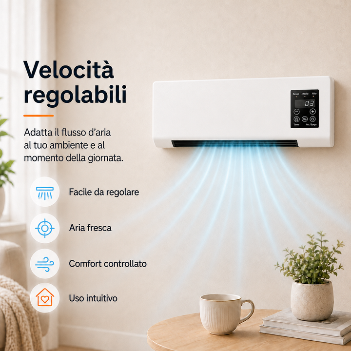 Kompakter Wandventilator – Tragbare Kühlung mit Fernbedienung
