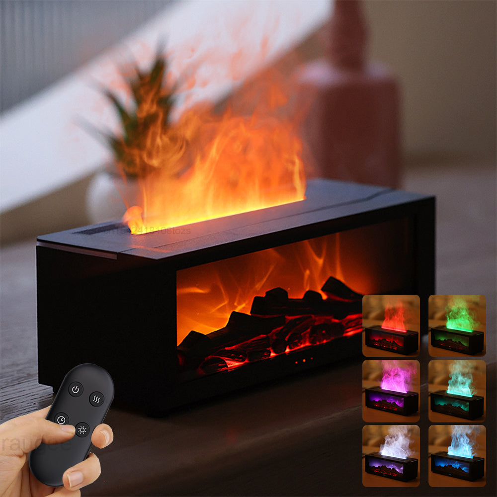 3D-Flammen-Diffuser mit Fernbedienung und 7 Farben, 150 ml