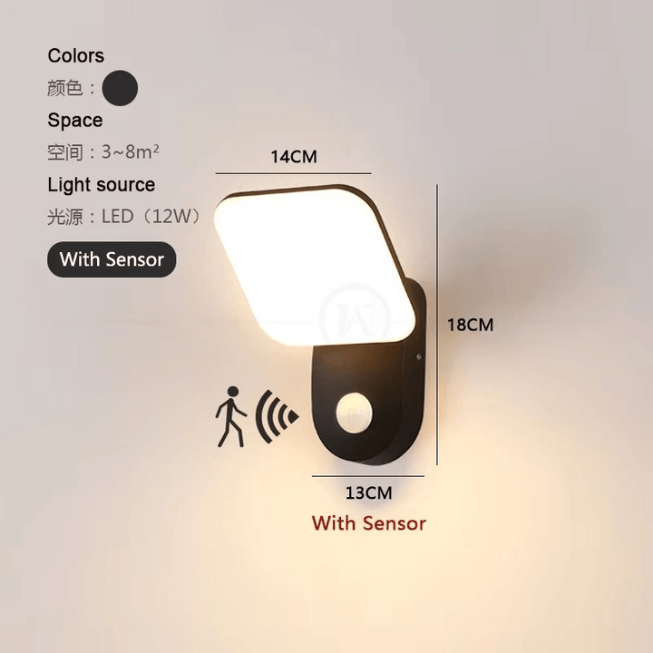 Intelligente LED-Wandleuchte mit Bewegungssensor