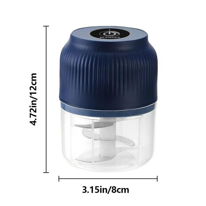USB-wiederaufladbarer Mini-Zerkleinerer mit 4 Edelstahlklingen, 300-ml-Schüssel