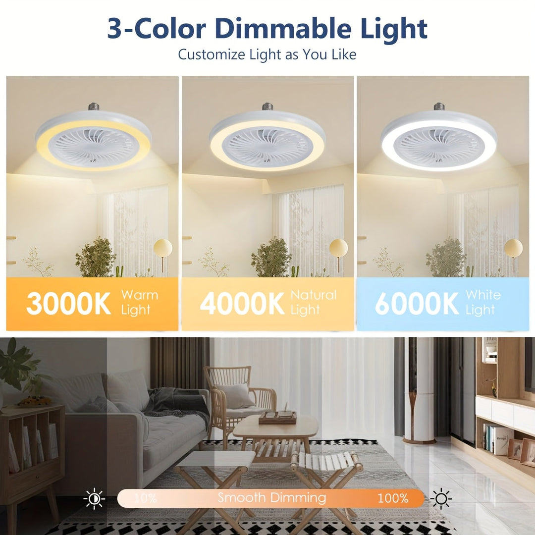 Schlanke LED-Deckenventilatorleuchte – Dimmbar und Leise