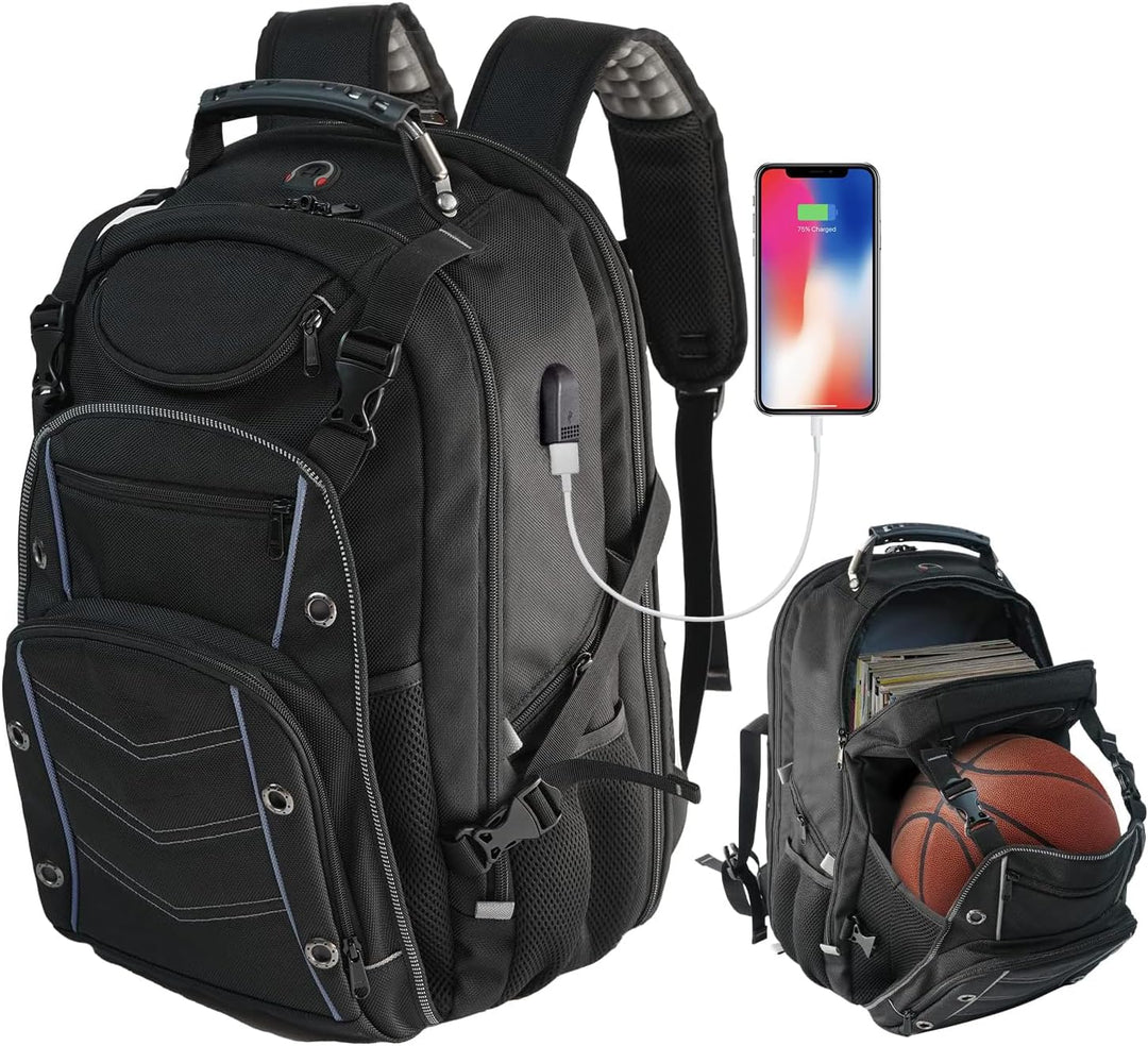 55-L-Extragroßer Reise-Laptoprucksack mit USB-Ladefunktion und RFID-Schutz