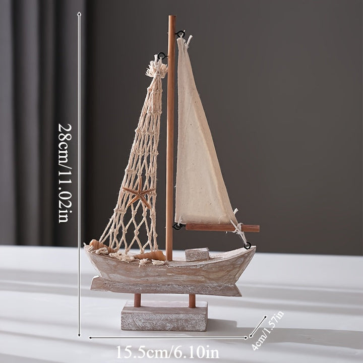 Vintage-Segelboot aus Holz – Maritime Dekoration für Wohnzimmer, Büro oder Schlafzimmer