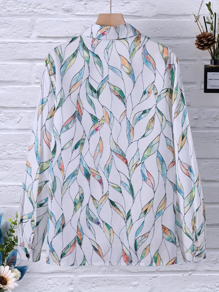 Trendige Damenbluse mit abstraktem Muster und Knopfleiste - Marlene