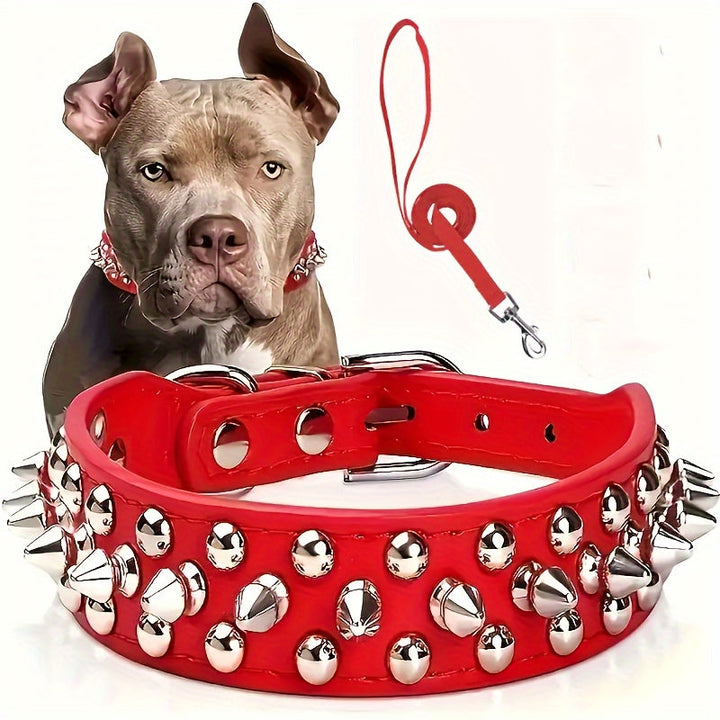 Verstellbares Hundehalsband mit Spikes - Robust und Sicher für Große Hunde