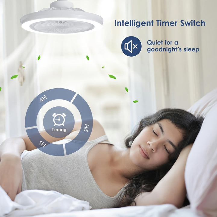 Schlanke LED-Deckenventilatorleuchte – Dimmbar und Leise