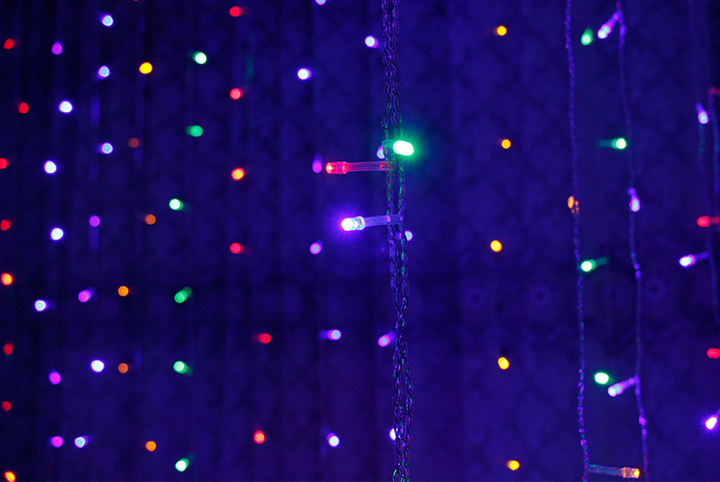 LED-Lichtervorhang mit Fernbedienung für Fenster und Wand