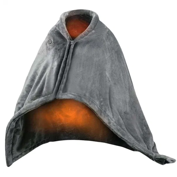 USB-Wärmeponcho mit Reissverschluss, 150 x 80 cm mit 8 Zonen und 3 Stufen