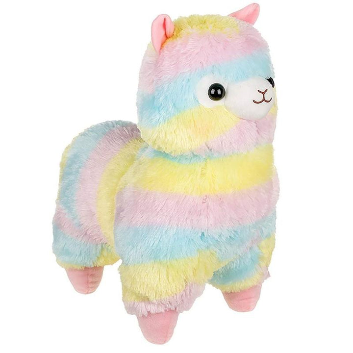 Kuscheliges Regenbogen-Alpaka-Plüschtier für Babys und Kinder