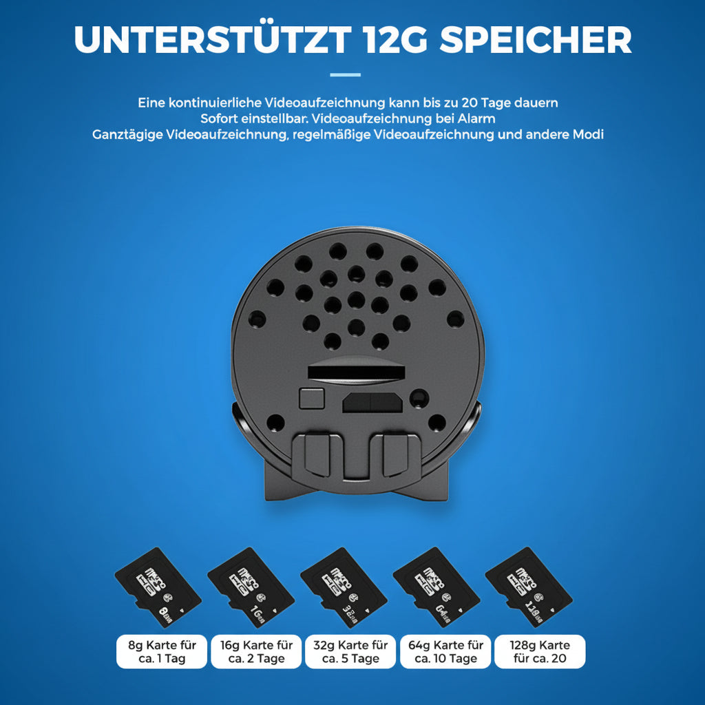 Mini-WLAN-Überwachungskamera 1080p | Verdeckte Nachtsicht | Bewegungsalarm | Audio
