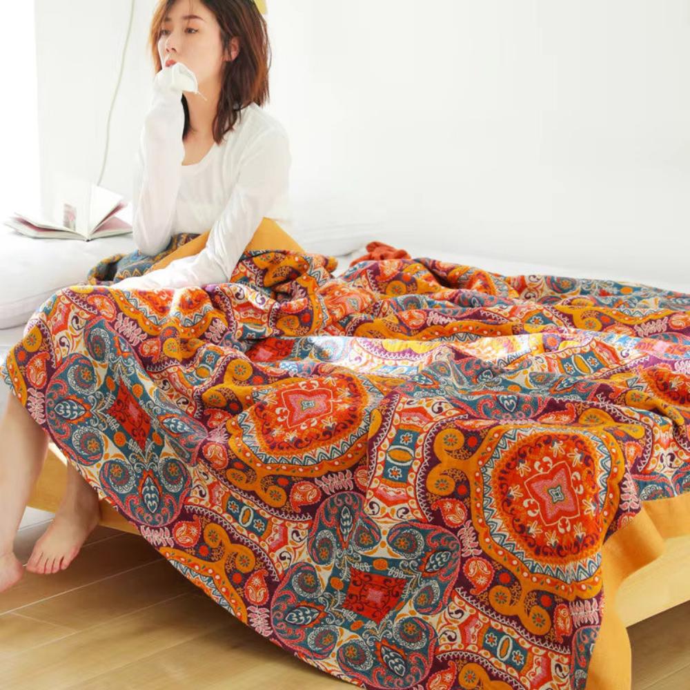 Sunrise Boho Wende-Decke