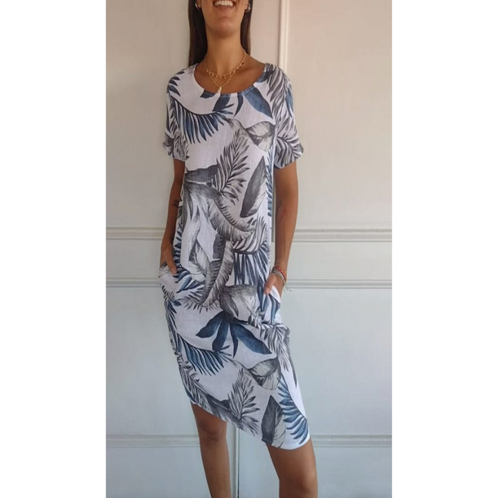 Bequemes Kleid mit Rundhalsausschnitt
