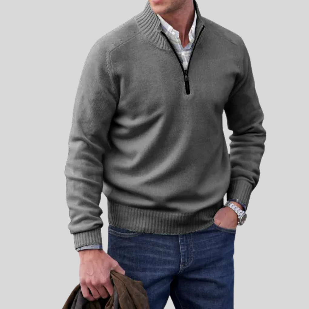 Herren-Pullover mit Reißverschluss vorne