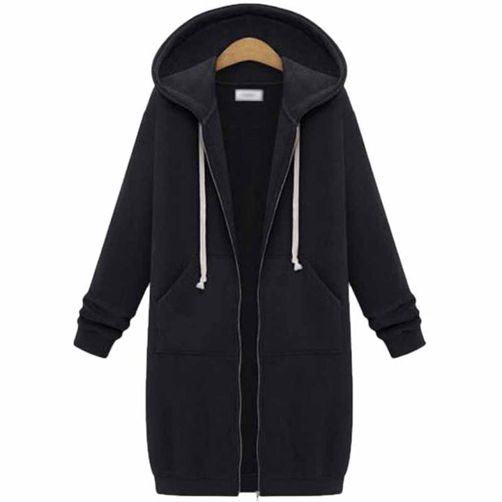Lässige lange Damen-Strickjacke - CozyZip