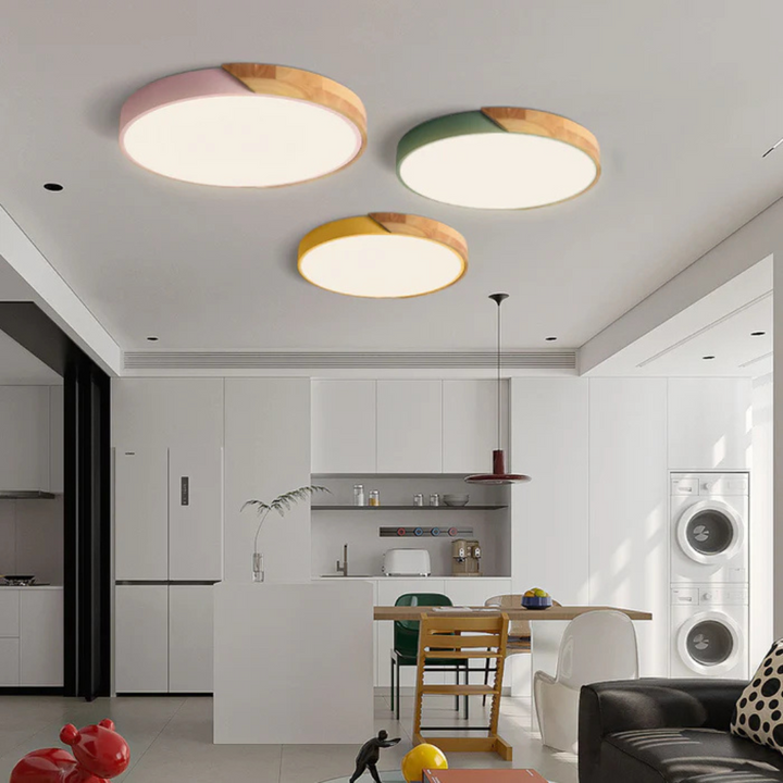 Delos Scandi-Holz-Deckenleuchte | Natürliche LED-Designleuchte